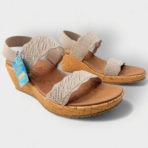 Skechers Beverlee Timeless Touch Wedge Sandals Taupe Women’s 11 New No box